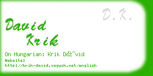 david krik business card